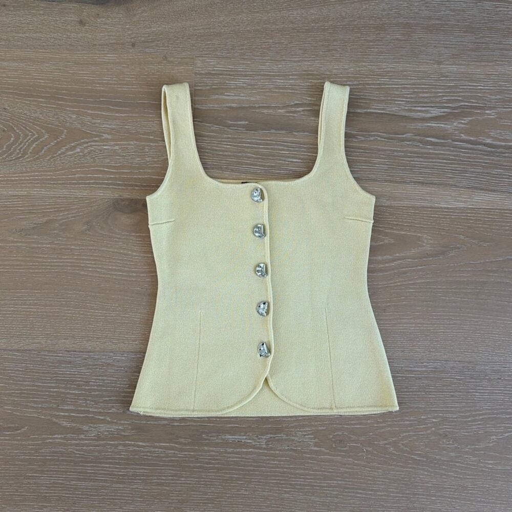 Zara Knit Top Sleeveless Talla Size S Yellow
